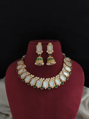 Kundan Necklace Set with Mother of Pearl Stones