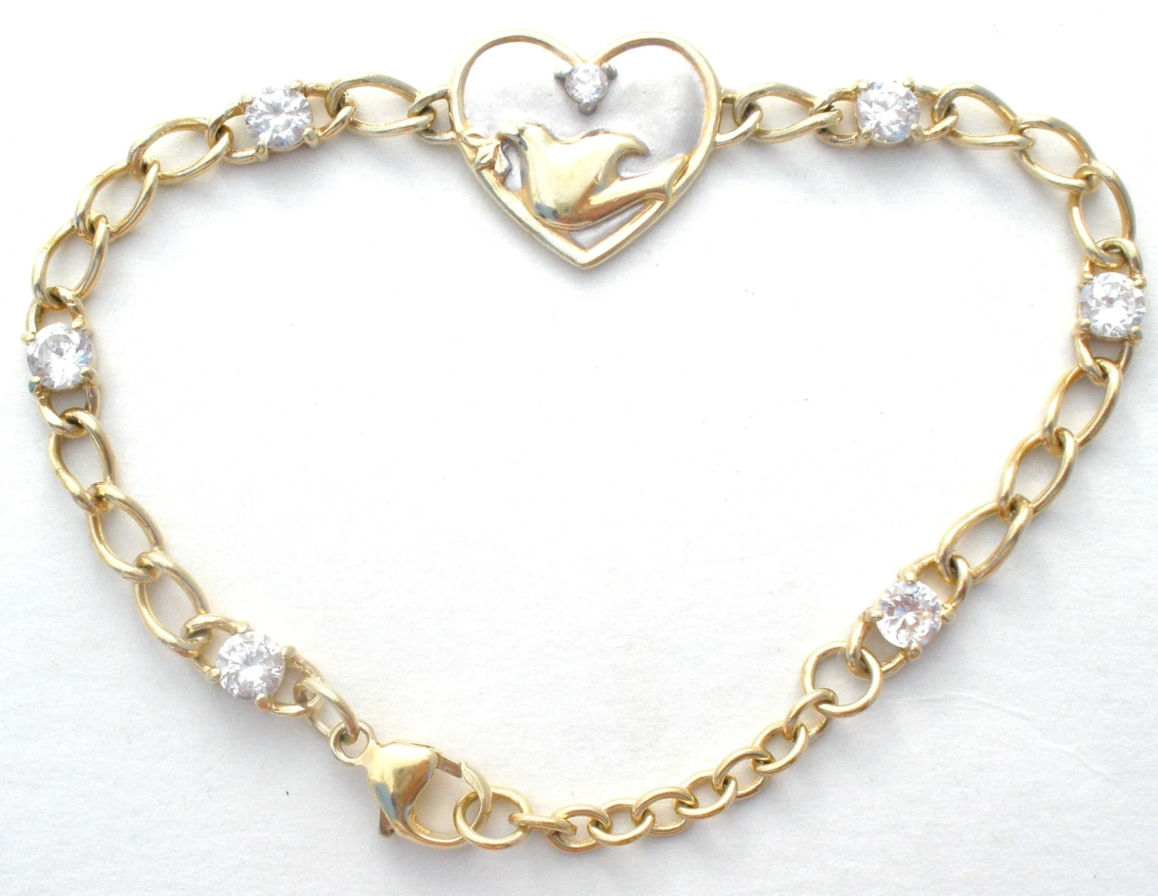 Lenox Sterling Silver Dove Bird Heart Bracelet