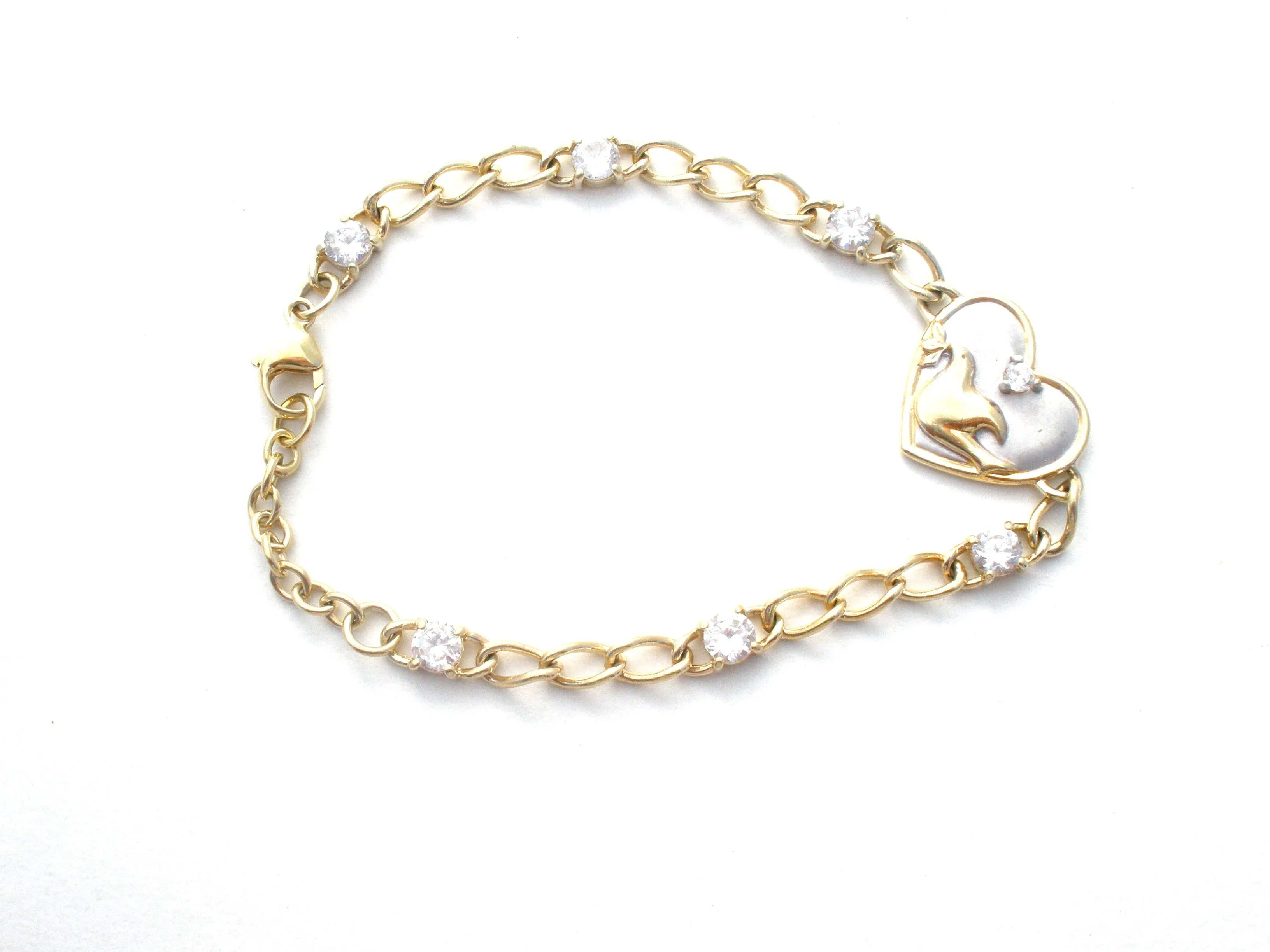 Lenox Sterling Silver Dove Bird Heart Bracelet