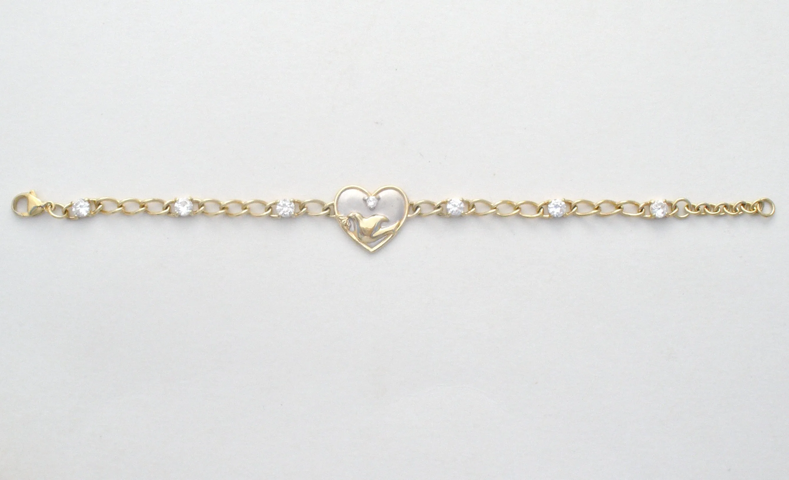 Lenox Sterling Silver Dove Bird Heart Bracelet