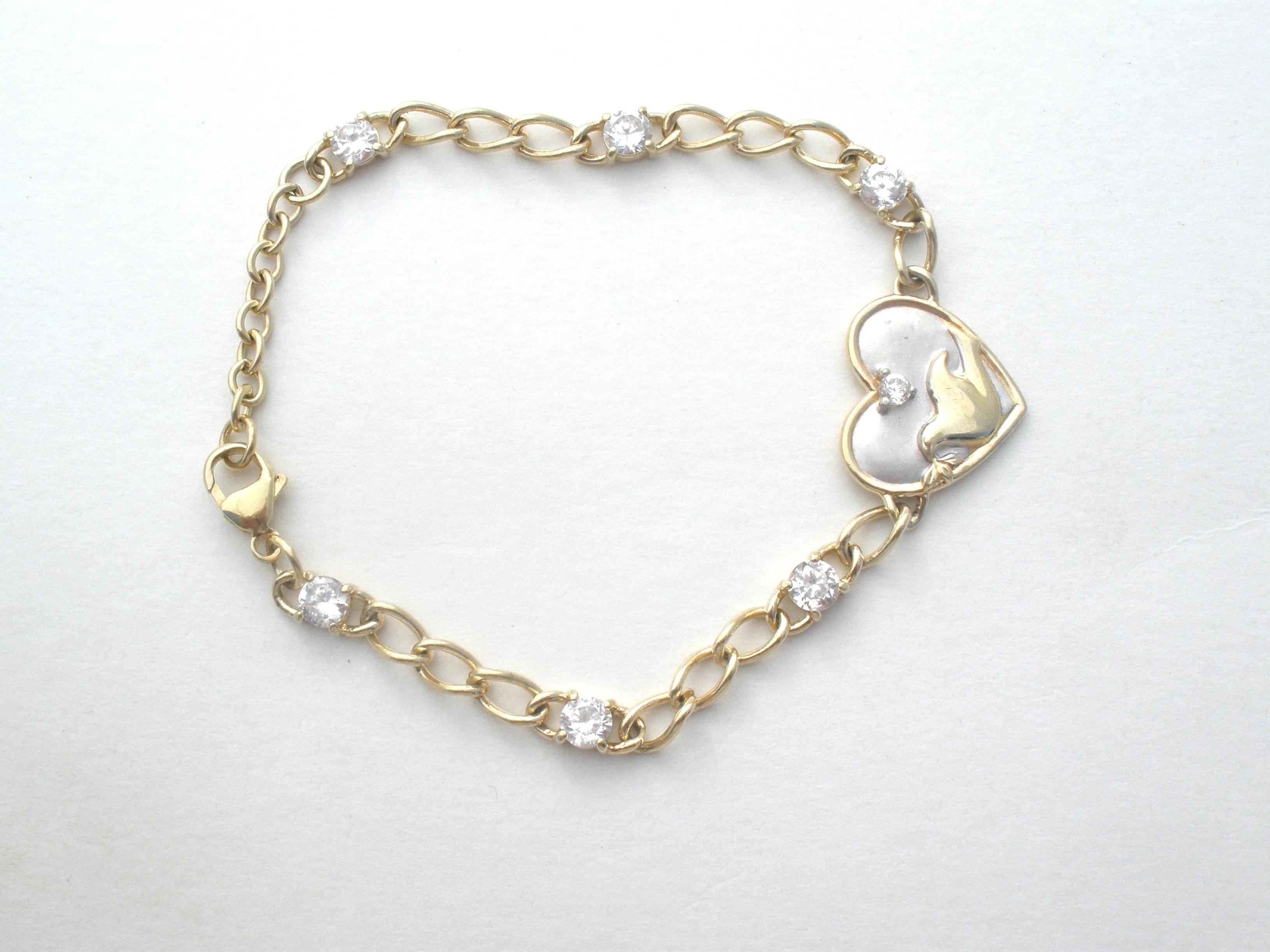 Lenox Sterling Silver Dove Bird Heart Bracelet