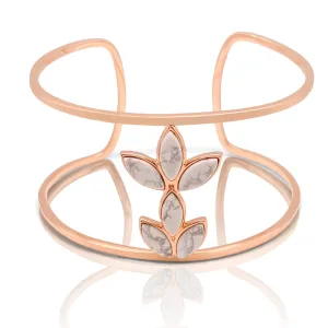 Magnesite Floral Escape Cuff Bracelet - Rose Gold