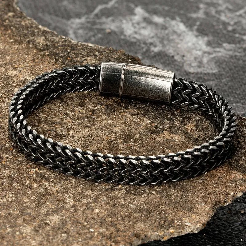 Mattias Stainless Steel Double Chain Bracelet