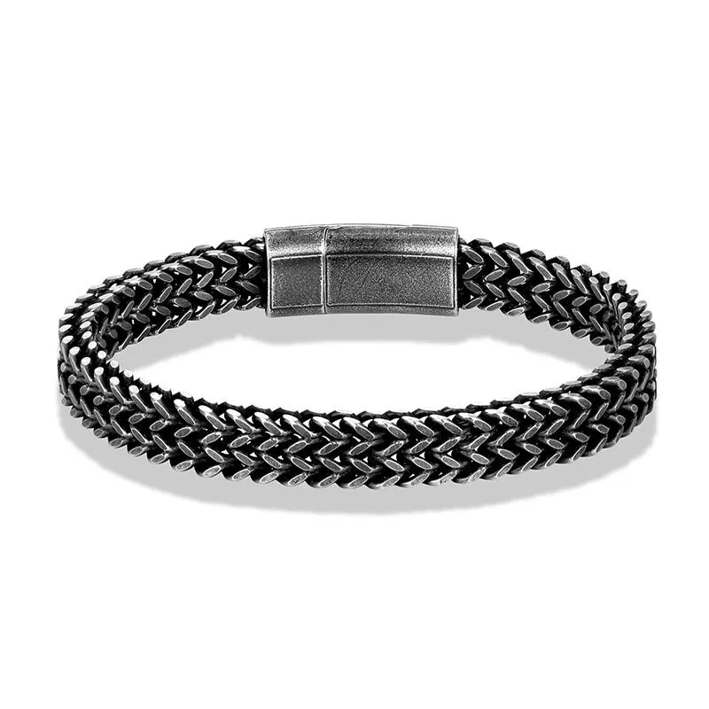 Mattias Stainless Steel Double Chain Bracelet