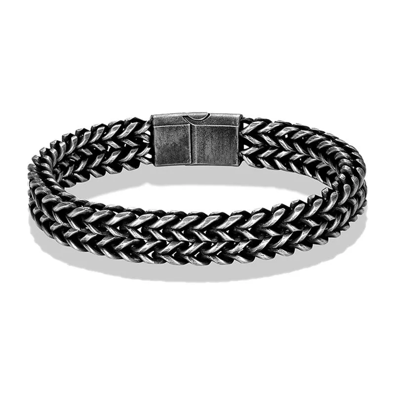 Mattias Stainless Steel Double Chain Bracelet