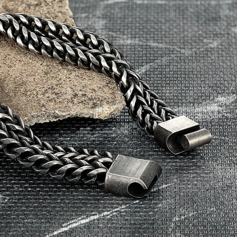 Mattias Stainless Steel Double Chain Bracelet