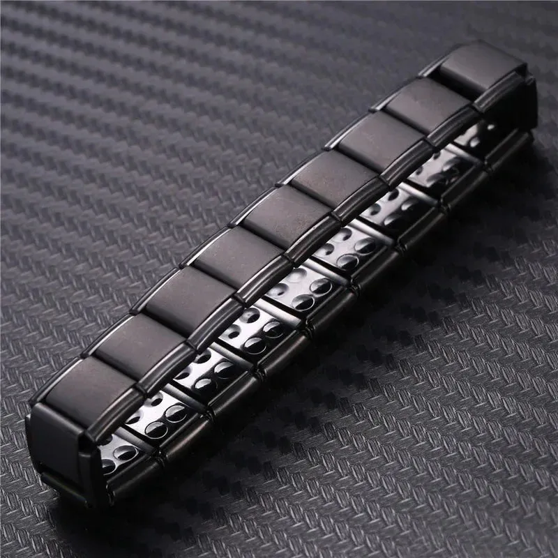 Men Body Slimming Weight Loss Bracelet Anti-Fatigue Healing Hematite Bead Stretch Magnetic Bracelet Therapy Bead Wrist Bracelets