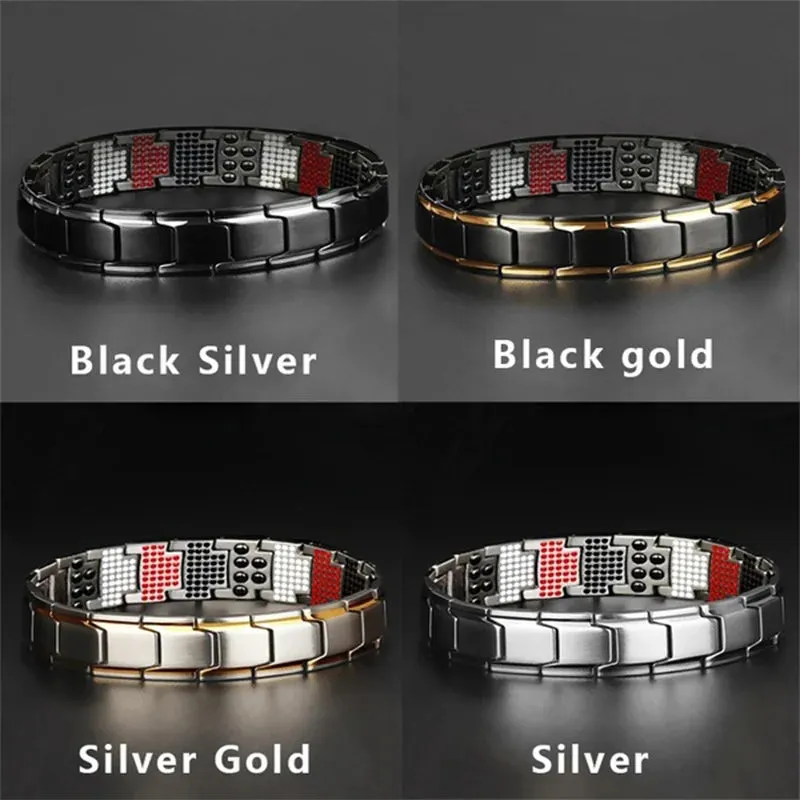 Mens Jewelery Health Energy 3 IN 1 Bracelet Bangle for Arthritis Twisted Healthy Magnetic Power Therapy Magnets Bracelet for Men