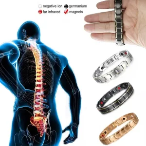 Mens Jewelery Health Energy 3 IN 1 Bracelet Bangle for Arthritis Twisted Healthy Magnetic Power Therapy Magnets Bracelet for Men