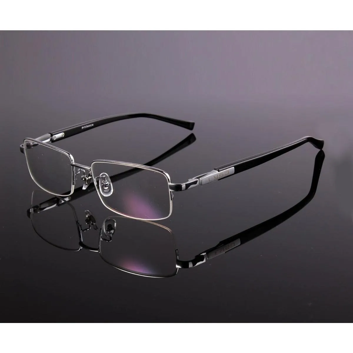 Men's Titanium Wide Half Rim Eyeglasses - Model A9910