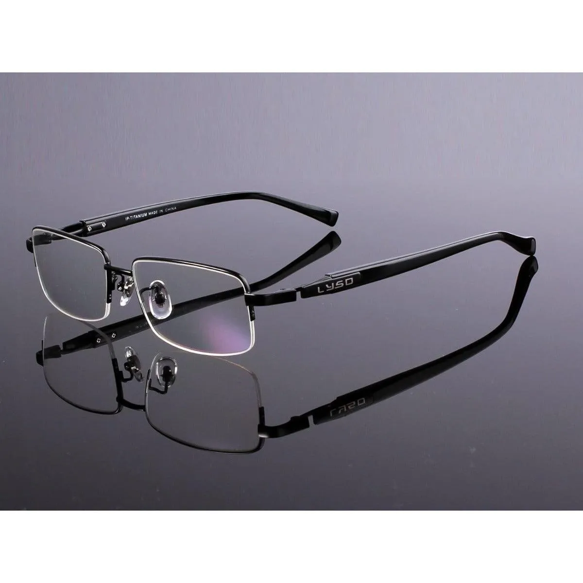 Men's Titanium Wide Half Rim Eyeglasses - Model A9910