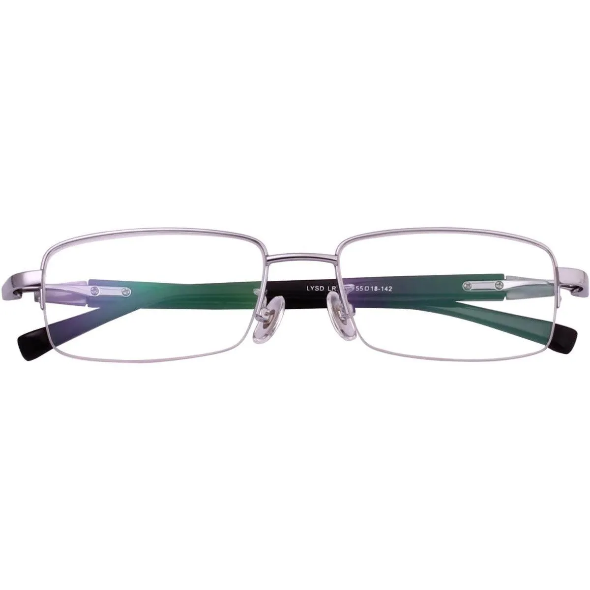 Men's Titanium Wide Half Rim Eyeglasses - Model A9910