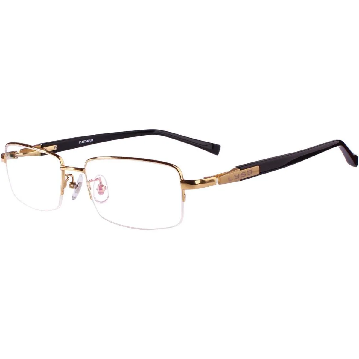 Men's Titanium Wide Half Rim Eyeglasses - Model A9910