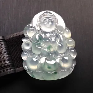 Natural Jade Pendant Jadeite Guan Yin Pendant PT324