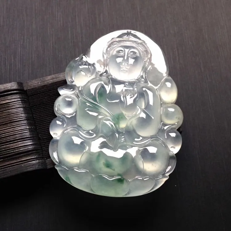 Natural Jade Pendant Jadeite Guan Yin Pendant PT324