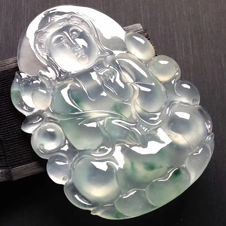 Natural Jade Pendant Jadeite Guan Yin Pendant PT324