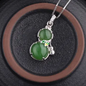 Natural Jade Pendant Nephrite Silver Pendant ZPT147