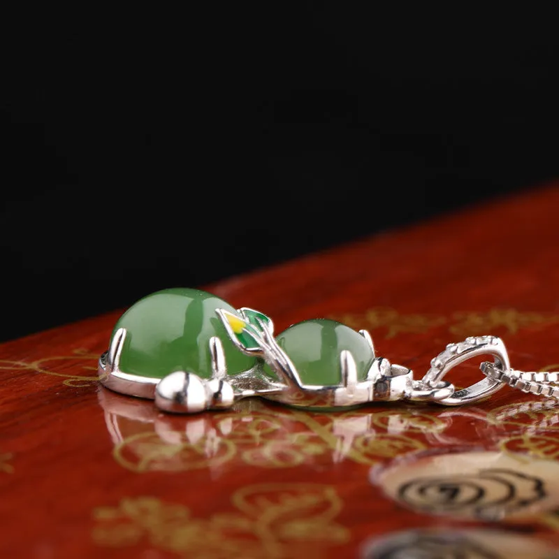 Natural Jade Pendant Nephrite Silver Pendant ZPT147