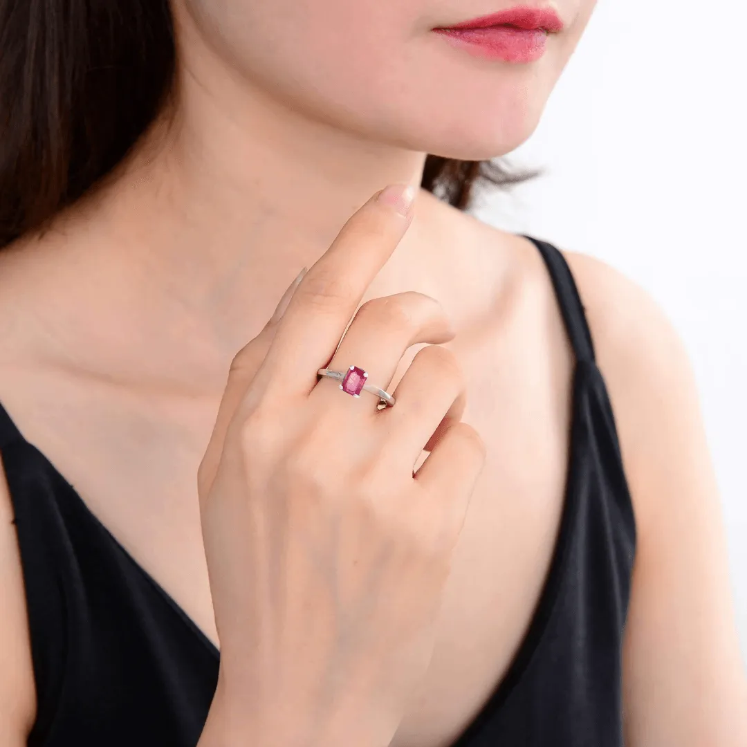 Natural Ruby Solitaire Ring