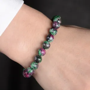 Natural Ruby Zoisite 8 mm Beaded Gemstone Bracelet