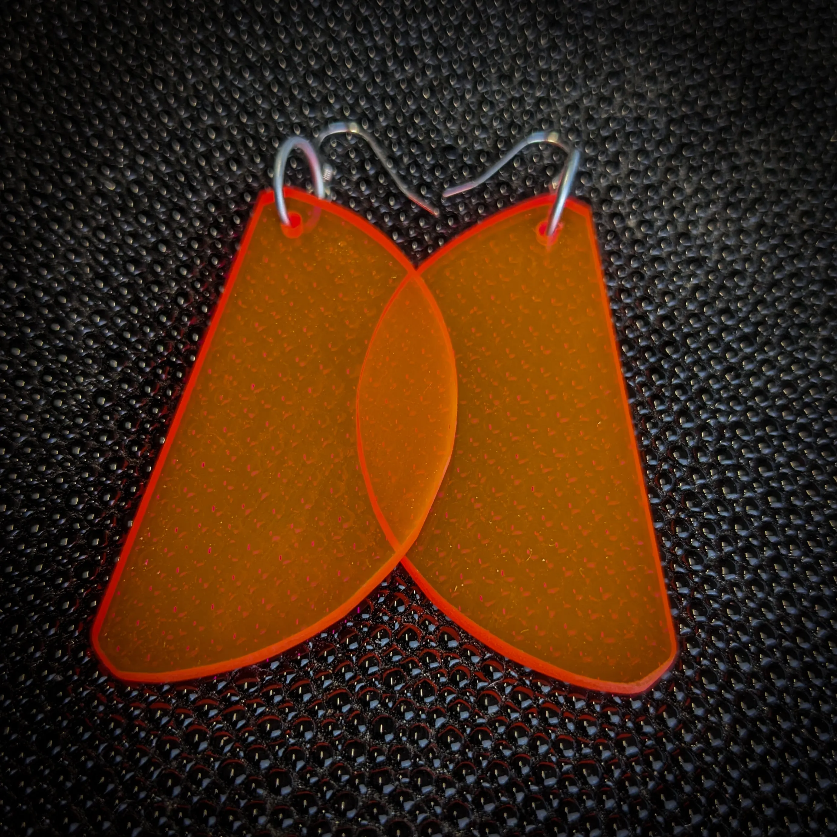 Neon Orange Slices Dangle Earrings