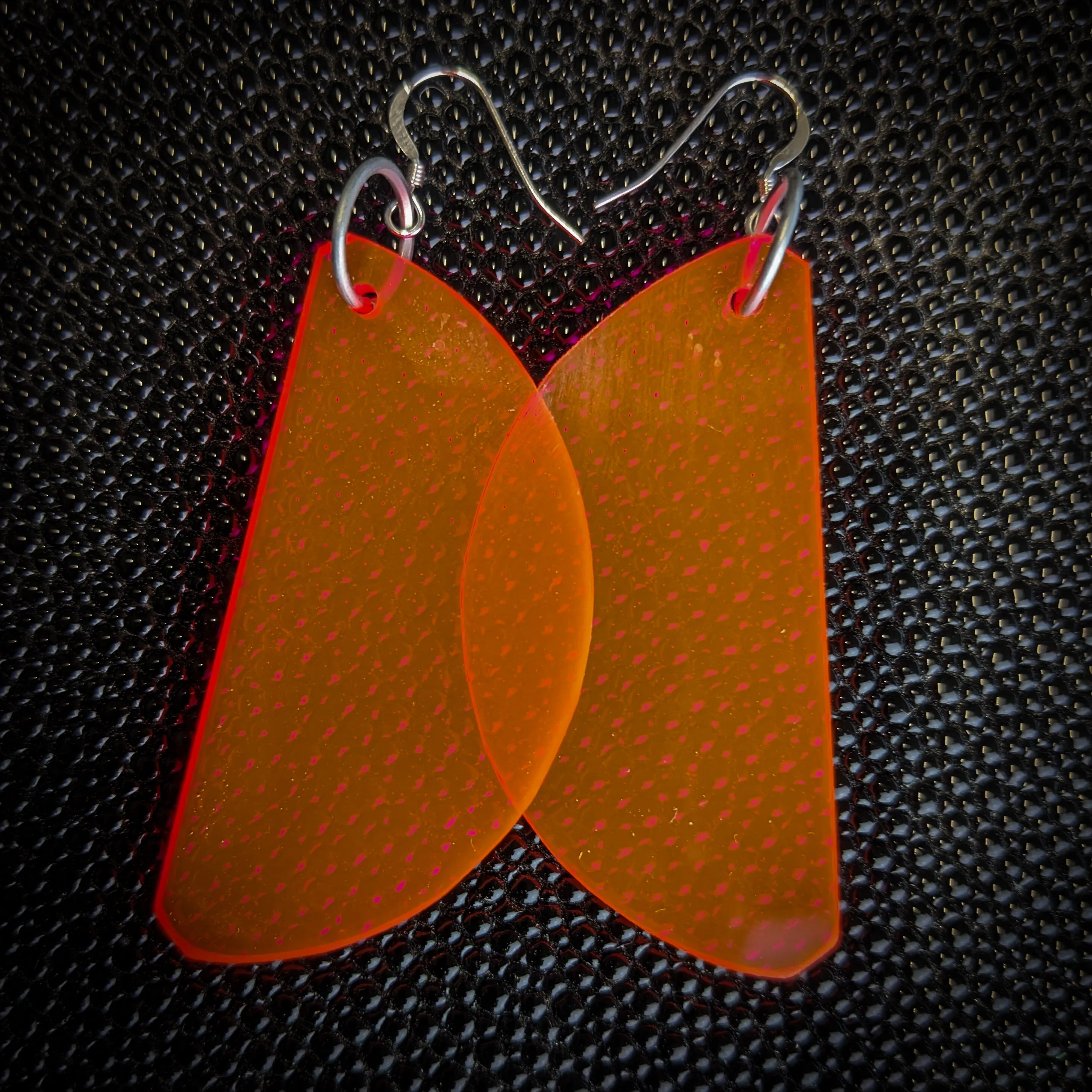 Neon Orange Slices Dangle Earrings