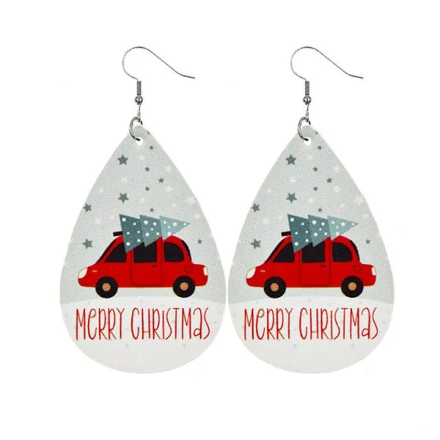 New Trendy Statement Christmas Tree Earrings For Women Santa Claus Snowman Drop Earrings Jewelry Girls Christmas Gifts Wholesale