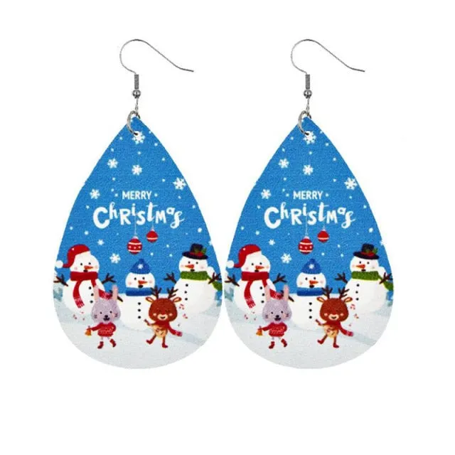 New Trendy Statement Christmas Tree Earrings For Women Santa Claus Snowman Drop Earrings Jewelry Girls Christmas Gifts Wholesale