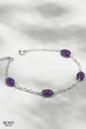 Oval Purple Stones Bracelet