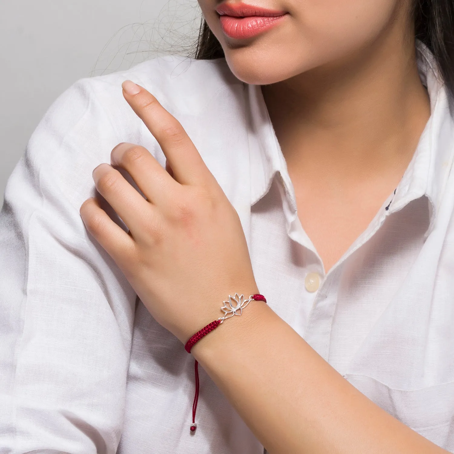 Padma Maroon Bracelet, Sterling Silver or Gold Vermeil