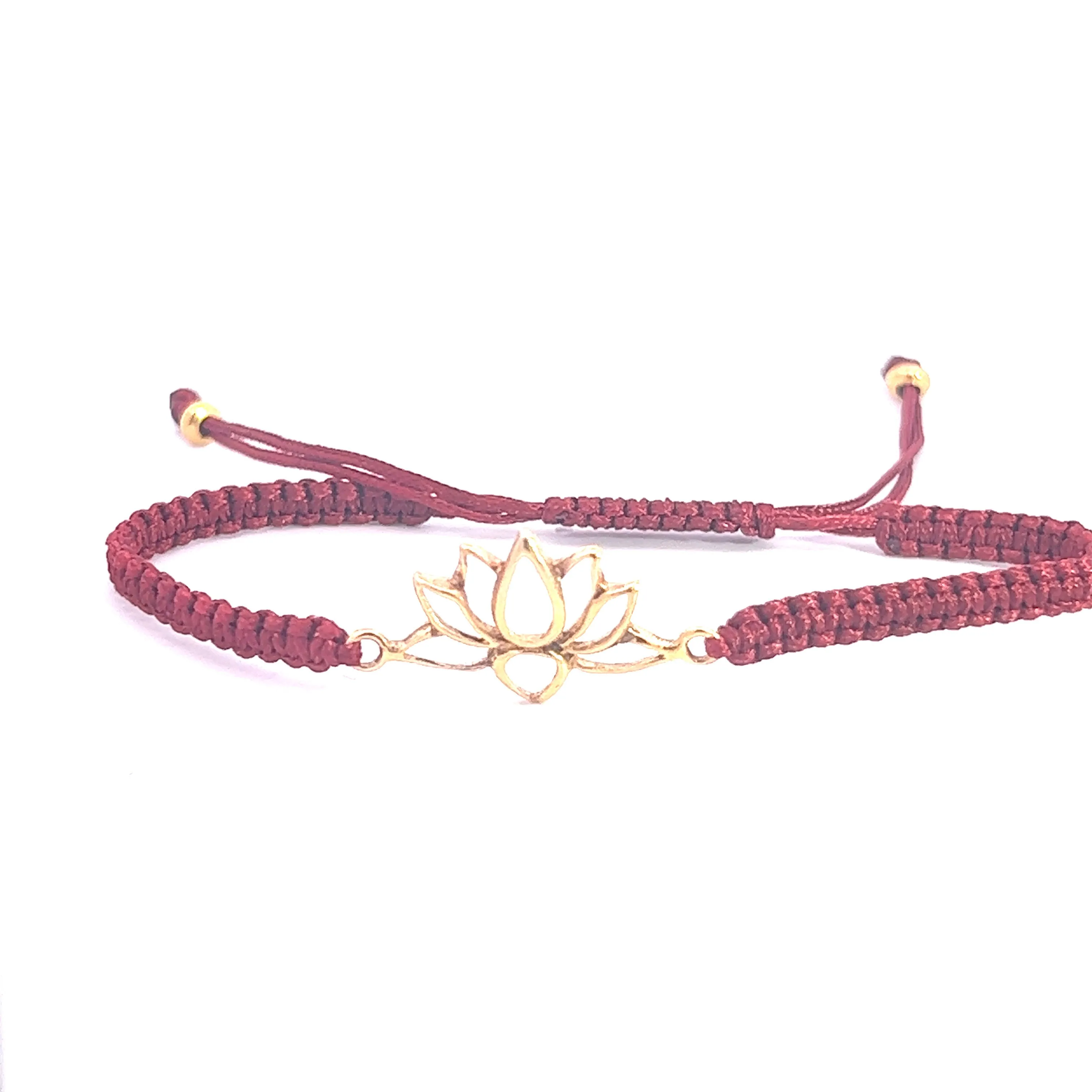 Padma Maroon Bracelet, Sterling Silver or Gold Vermeil