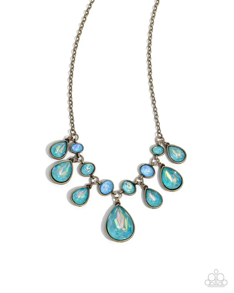 Paparazzi Necklace ~ Talented Teardrops - Brass