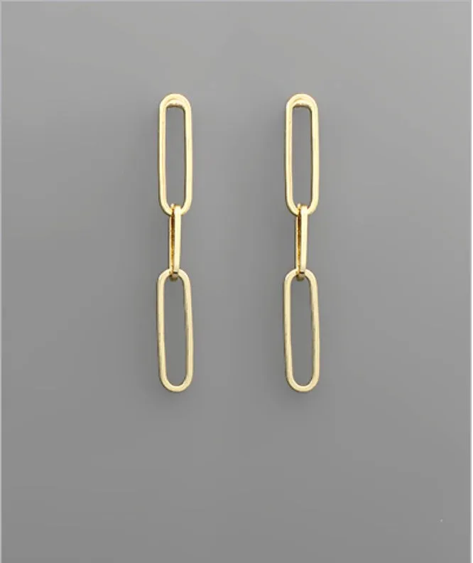 Paperclip Chain Drop Earrings