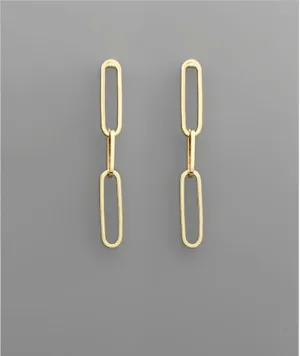 Paperclip Chain Drop Earrings