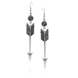 Pointed West Turquoise Arrow Attitude Earrings AER5221