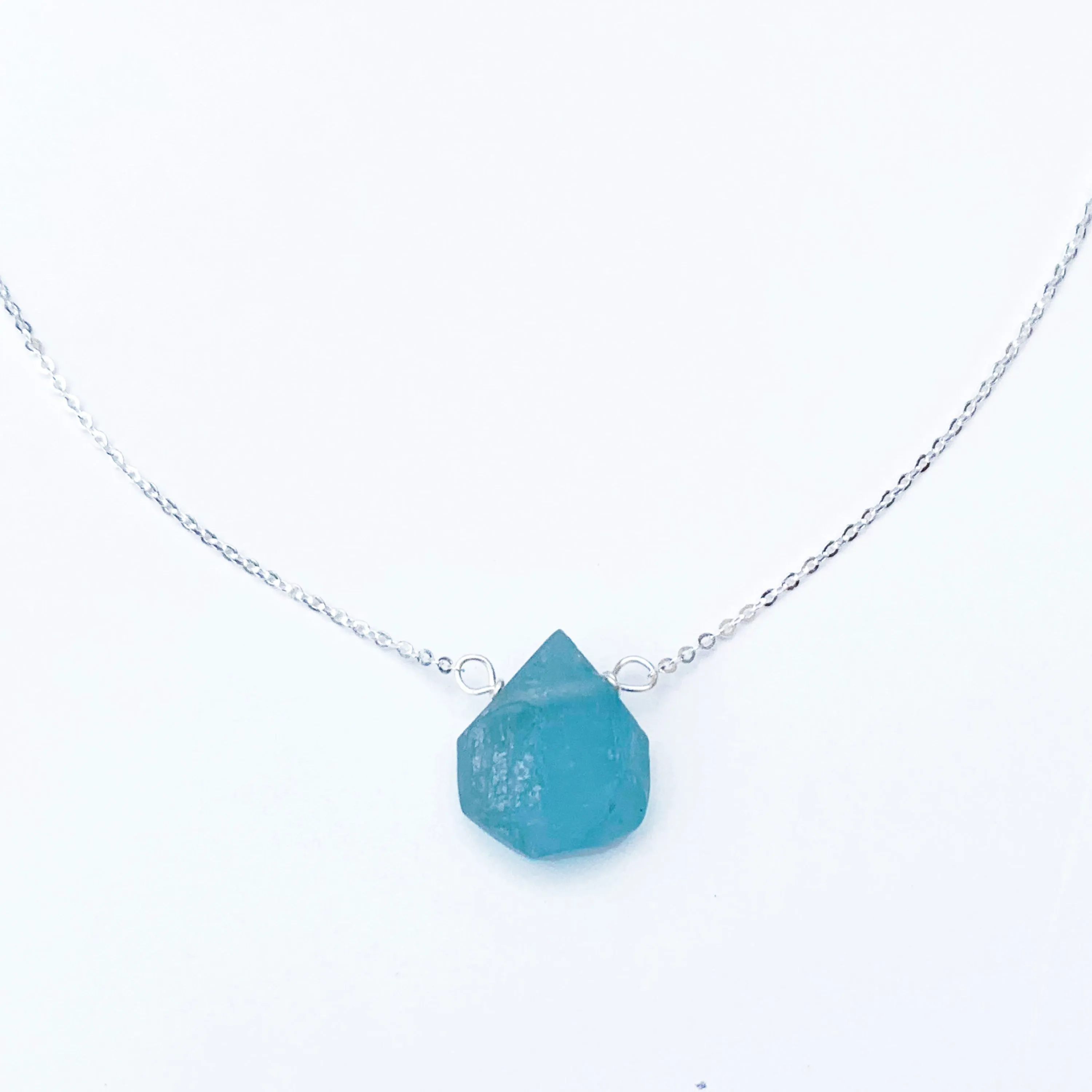 Raw Aquamarine Gemstone Necklace