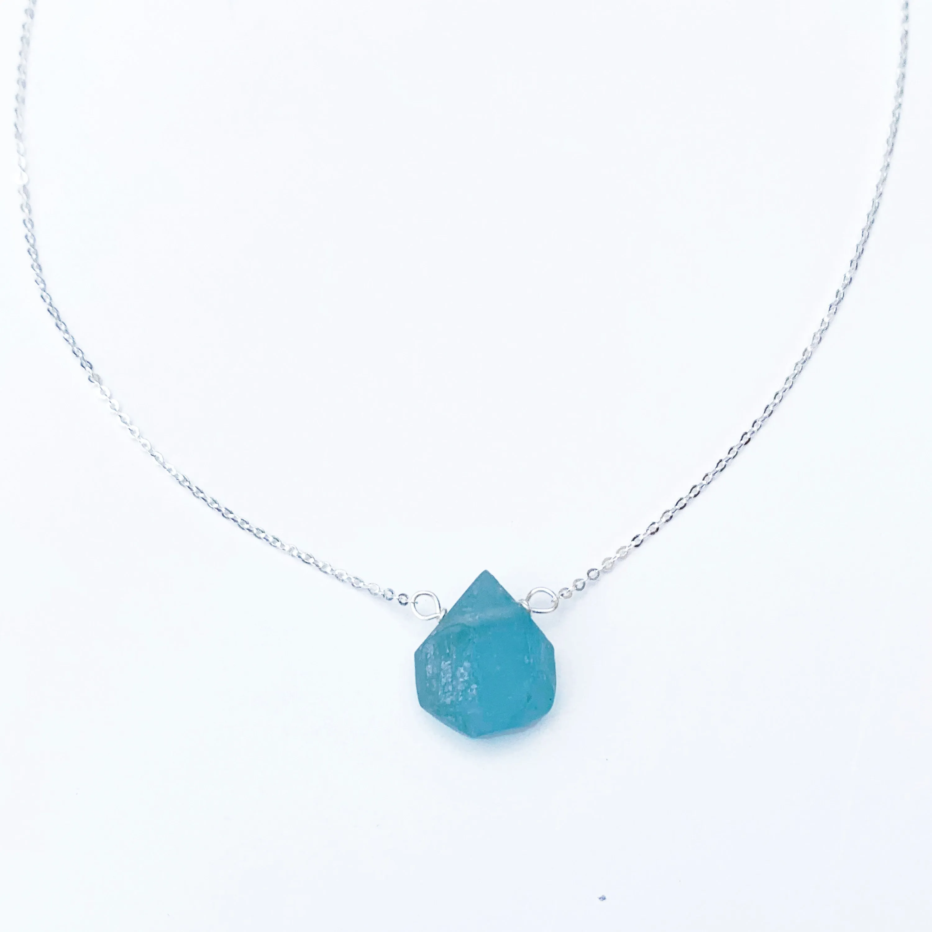 Raw Aquamarine Gemstone Necklace