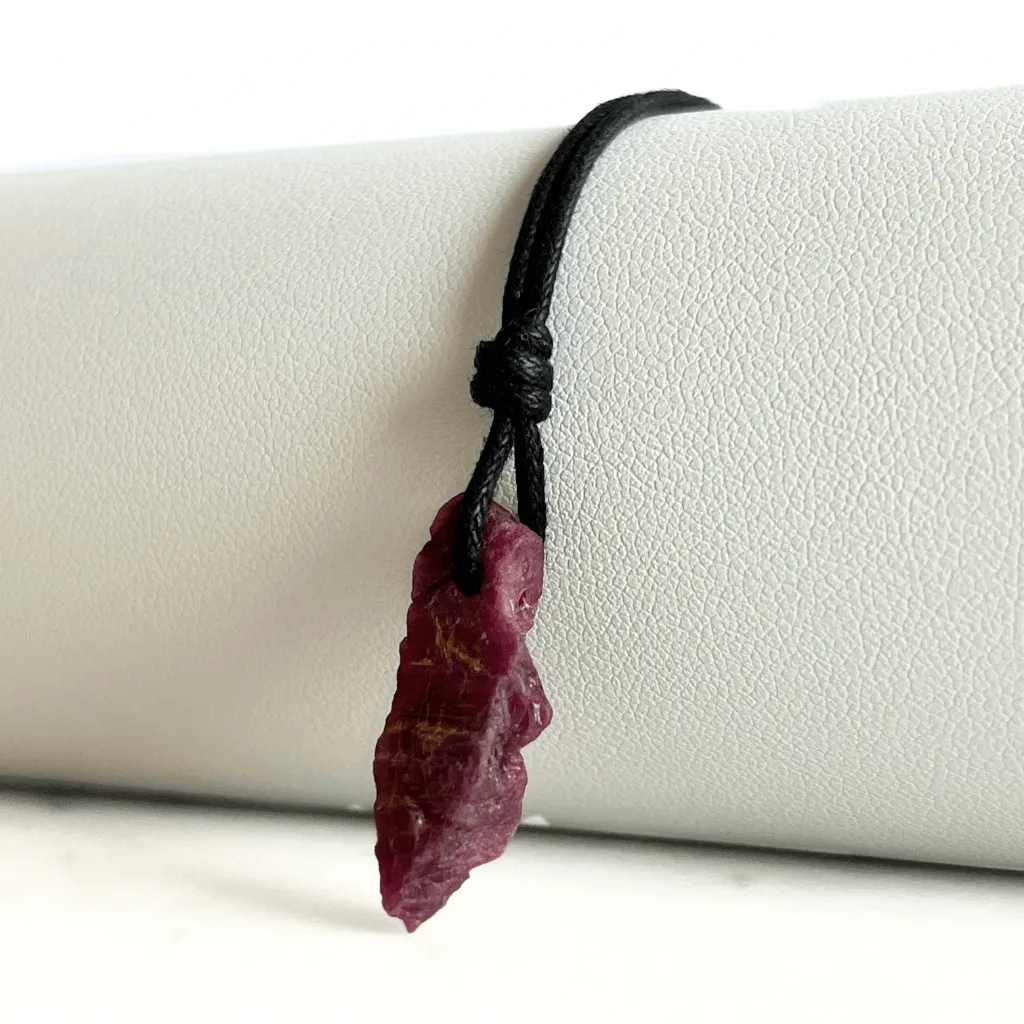 Raw Tiny Natural OOAK Ruby Gemstone Pendant - Fiery Passion