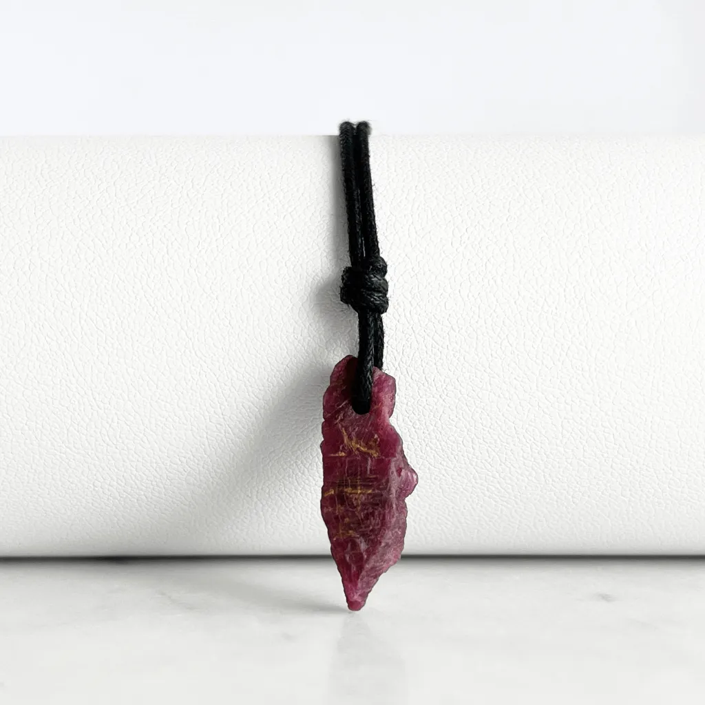 Raw Tiny Natural OOAK Ruby Gemstone Pendant - Fiery Passion