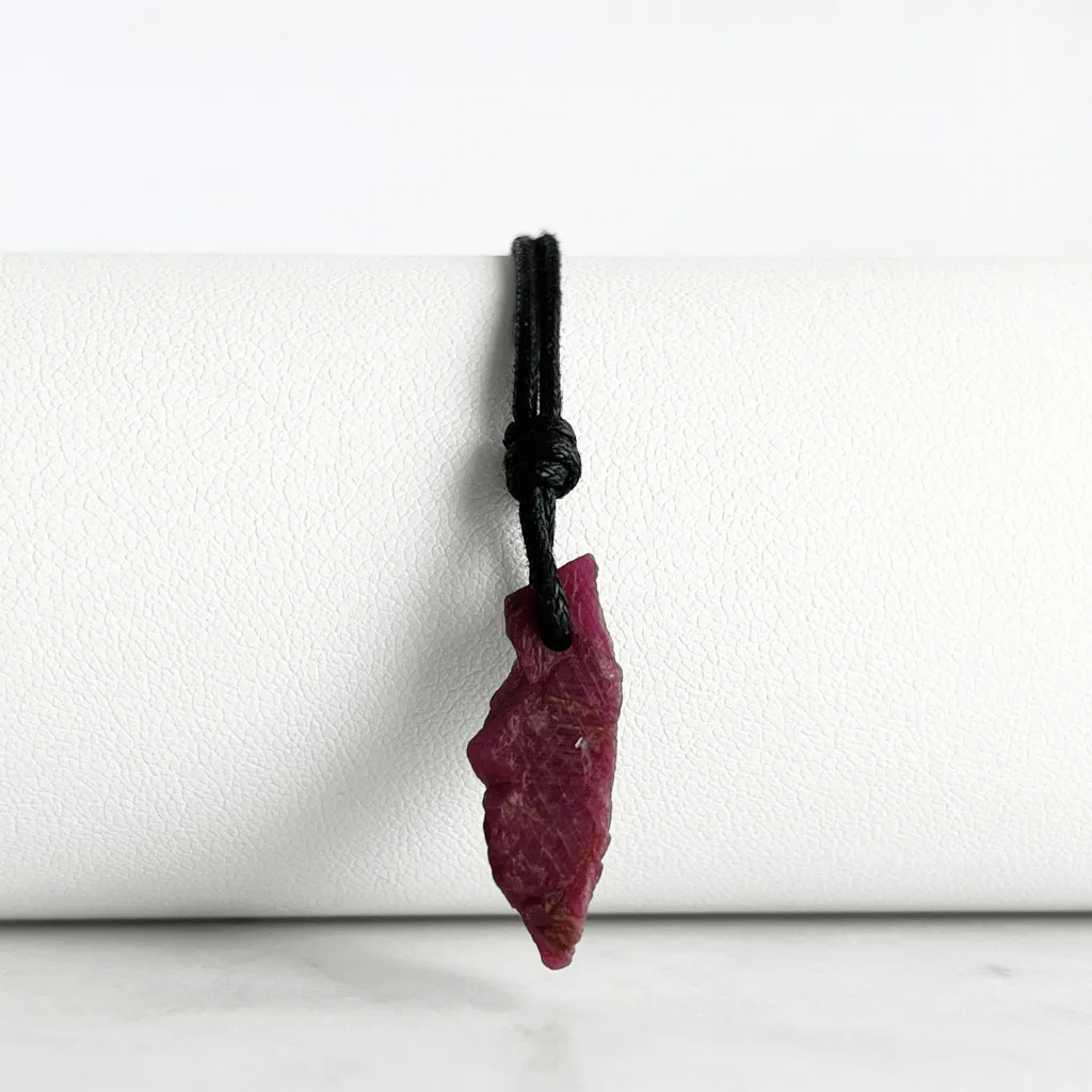 Raw Tiny Natural OOAK Ruby Gemstone Pendant - Fiery Passion