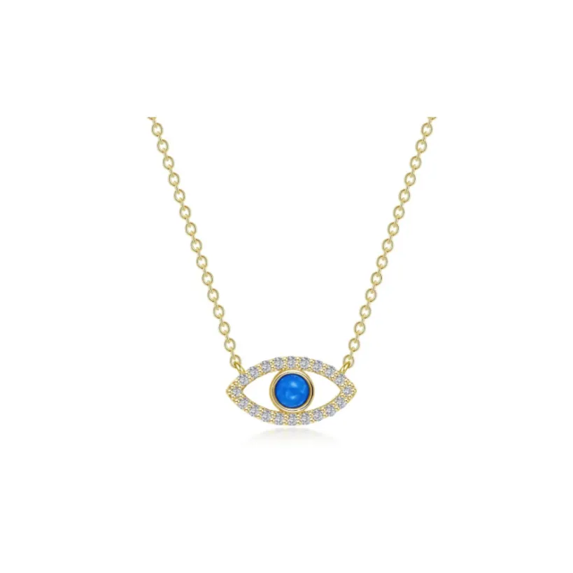 Reconstituted Turquoise Evil Eye Necklace