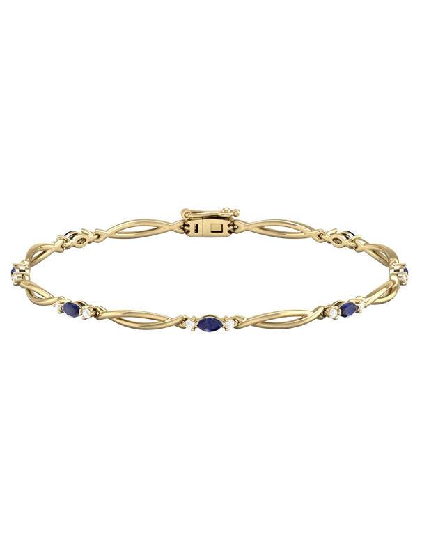 Sapphire Bracelet - 10ct Yellow Gold Sapphire & Diamond Bracelet - 787948