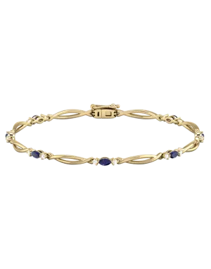 Sapphire Bracelet - 10ct Yellow Gold Sapphire & Diamond Bracelet - 787948