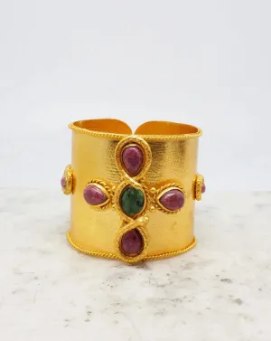 Semi Precious Cross Bracelet Cuff