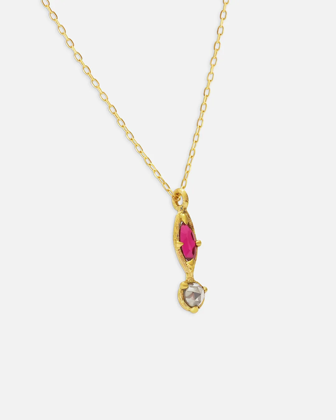 Silk / Ruby   Milky Diamond Pendant