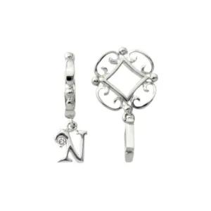 Silver N Initial Dangle Charm S213D