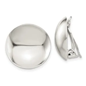 Silver Round Non-Pierced Button Earrings 18MM