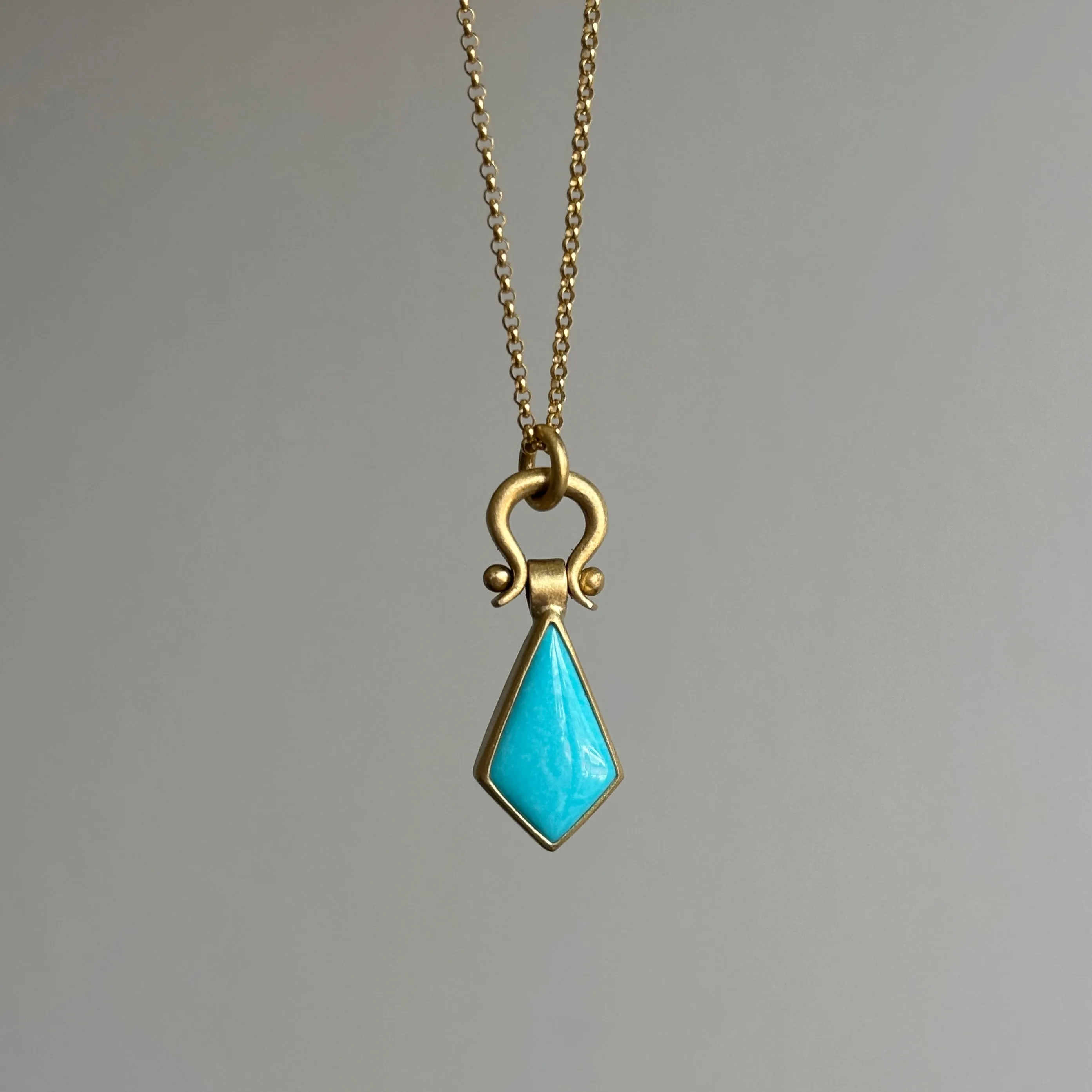 Sleeping Beauty Turquoise Kite Pendant