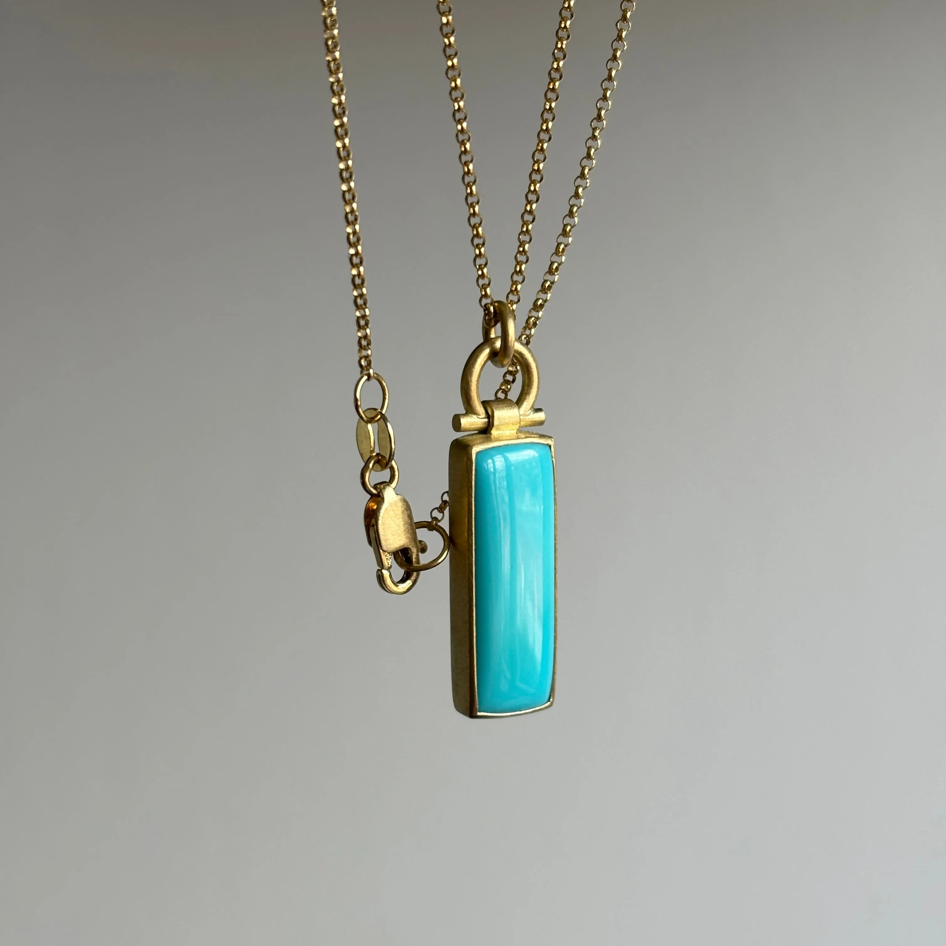 Sleeping Beauty Turquoise Rectangle Pendant