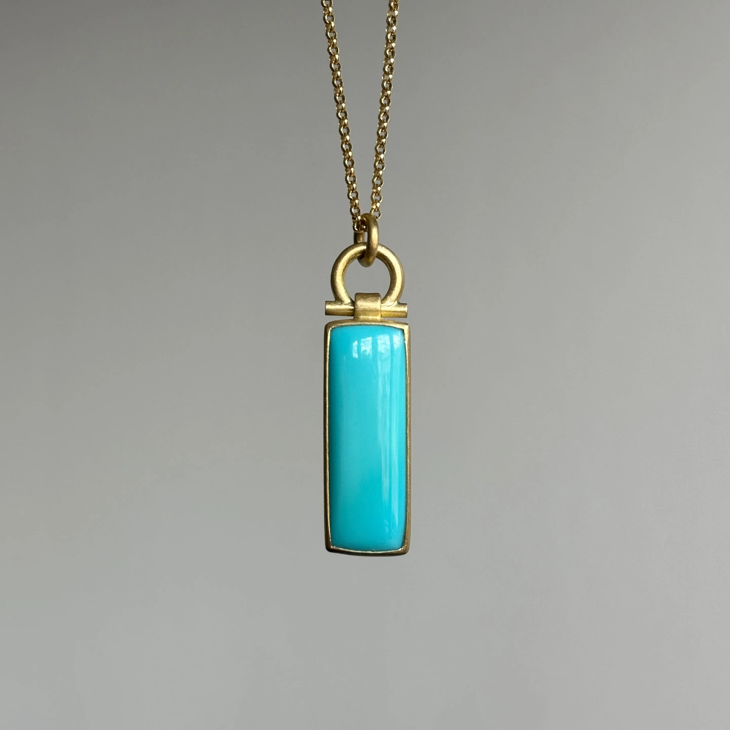 Sleeping Beauty Turquoise Rectangle Pendant